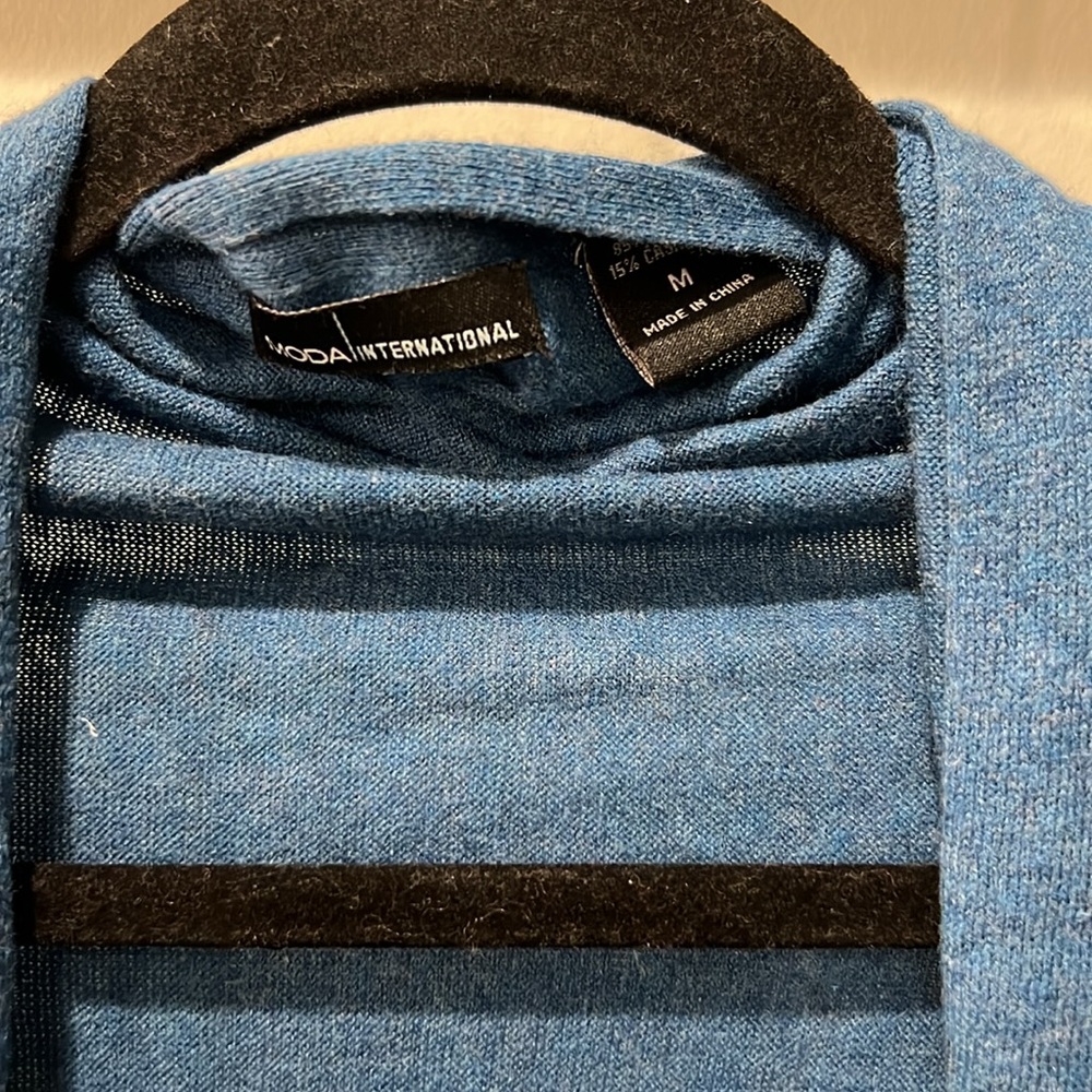 Moda International cardigan sweater/wrap blue. Size M. - Picture 3 of 4